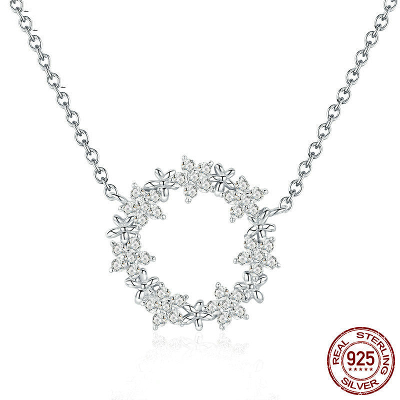 Collier Gypsophile en Argent Massif avec Zircon