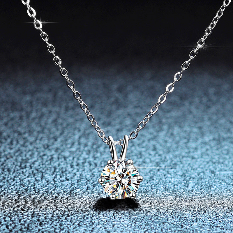Sterling Silver 1 Carat Moissanite Necklace