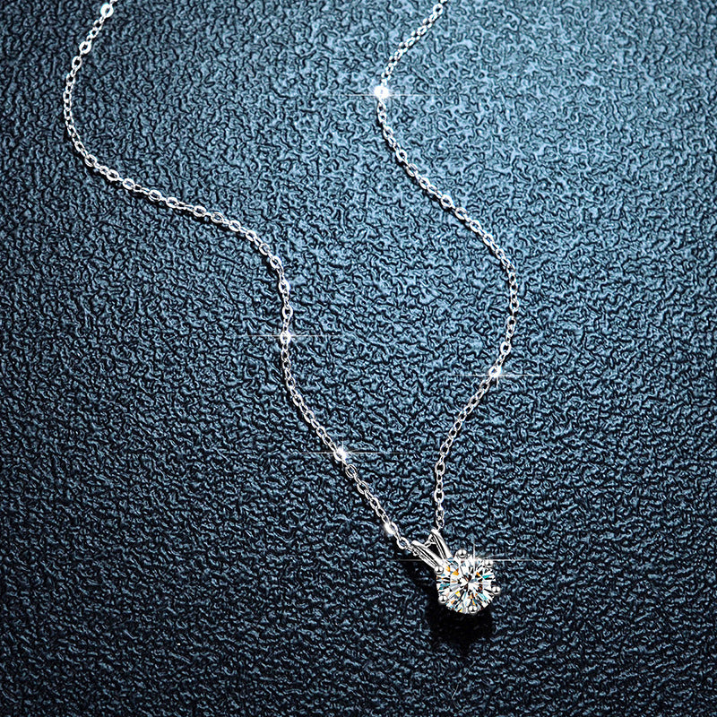 Sterling Silver 1 Carat Moissanite Necklace