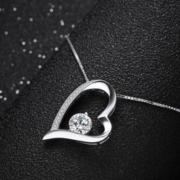 Forever Love Heart Pendant Necklace in Silver