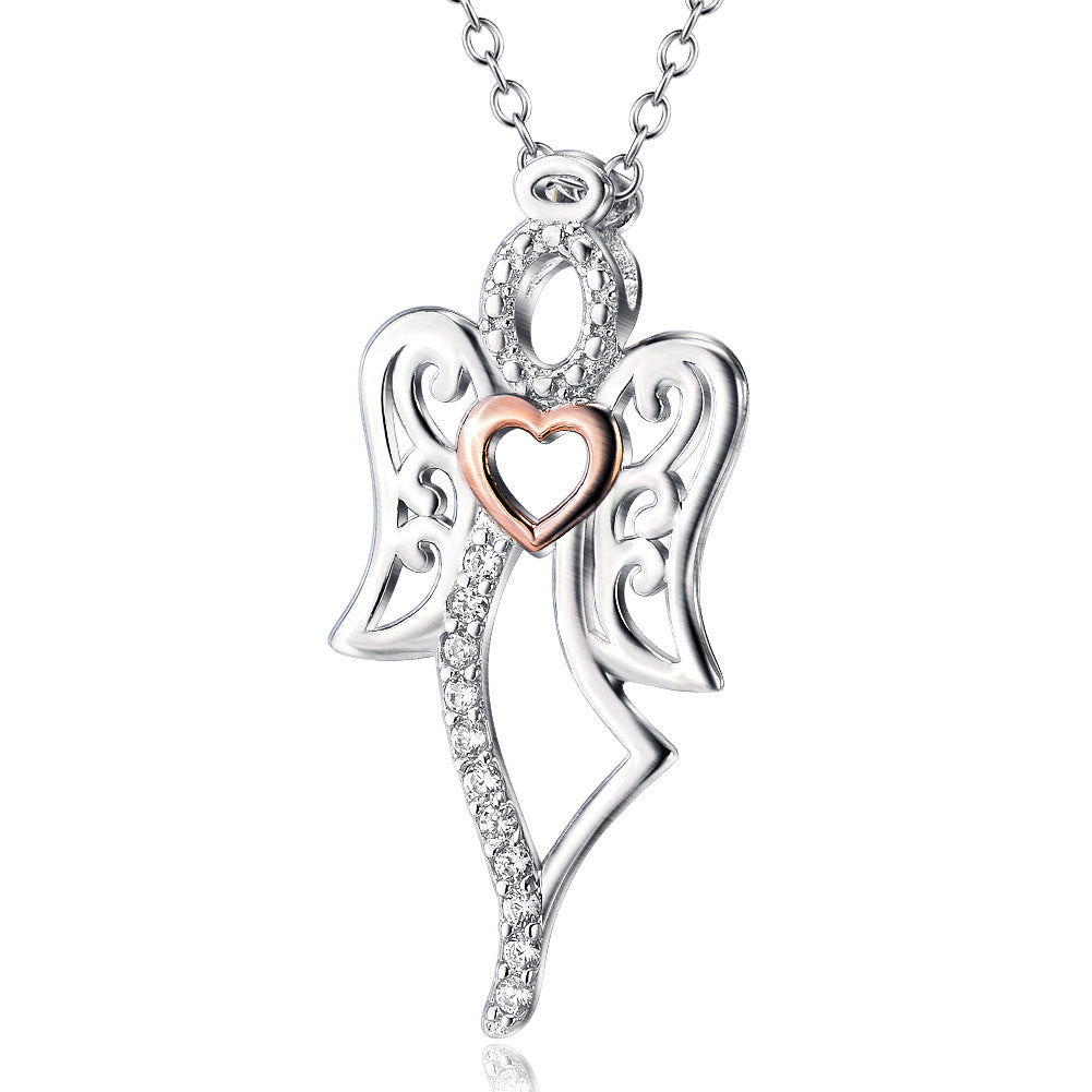 Collier pendentif ange en argent sterling