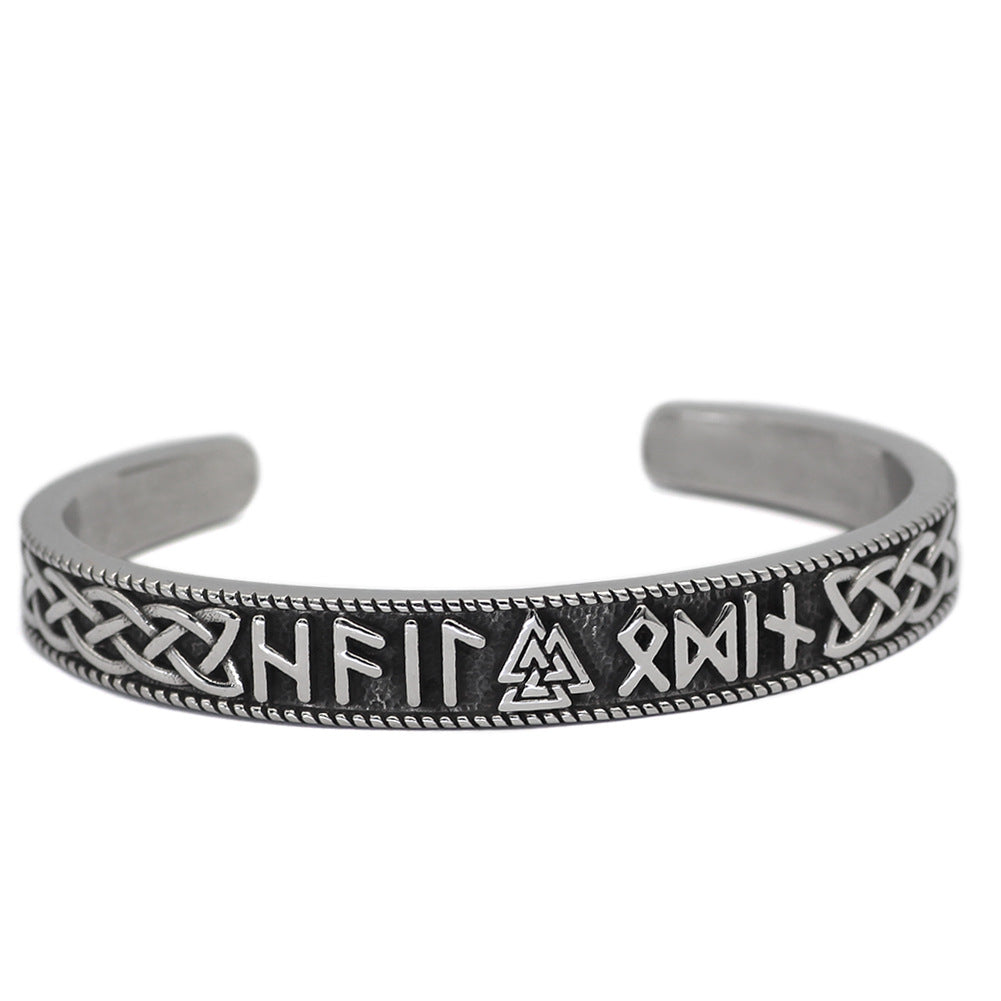 Bracelet rune viking en acier titane