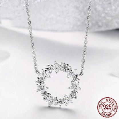 Sterling Silver Gypsophila Necklace with Zircon