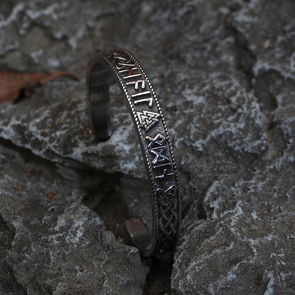 Bracelet rune viking en acier titane