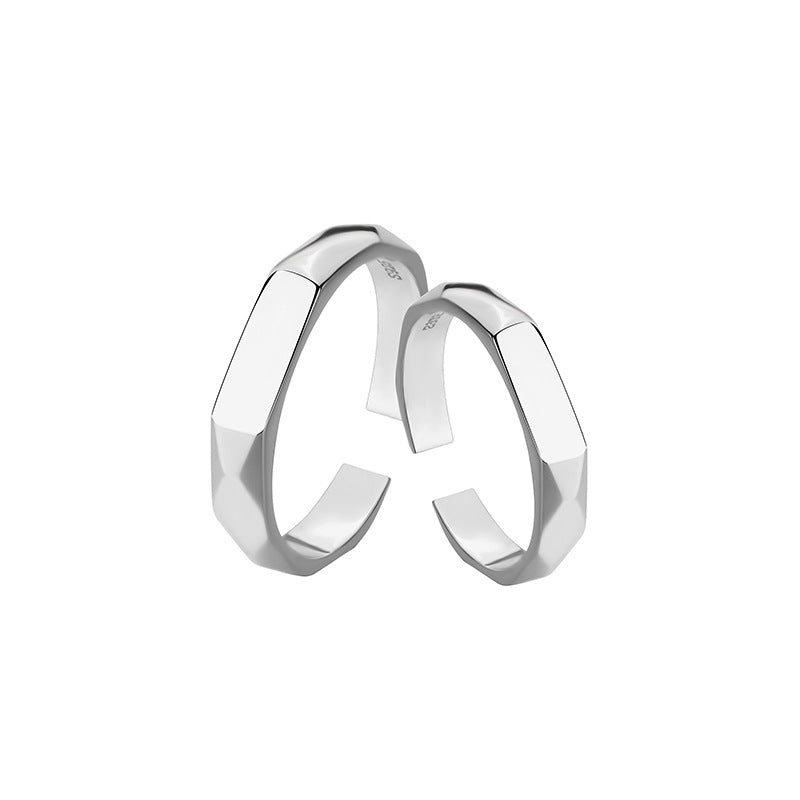 Light Reflection Projection "I LOVE YOU" Adjustable Couple Silver Ring