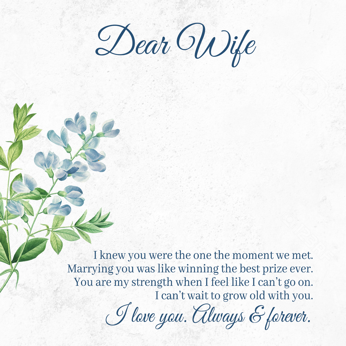 To Wife Message Card