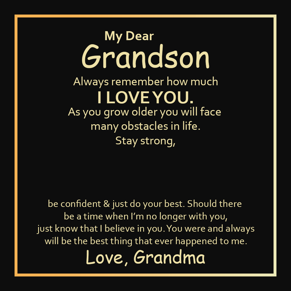 To Grandson Message Card