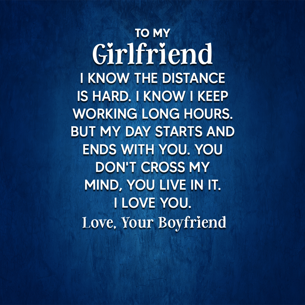 To Girlfriend Message Card