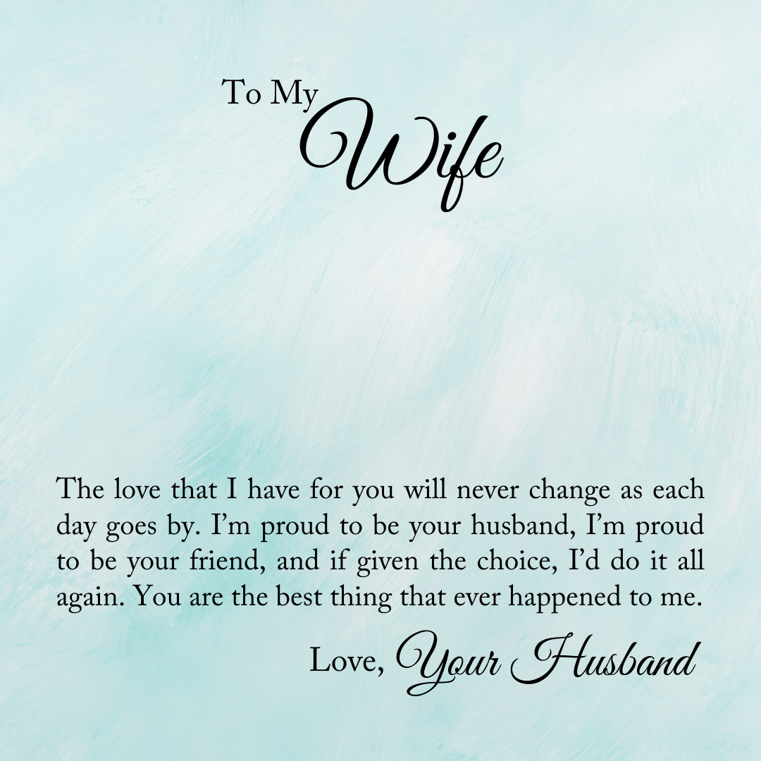 To Wife Message Card