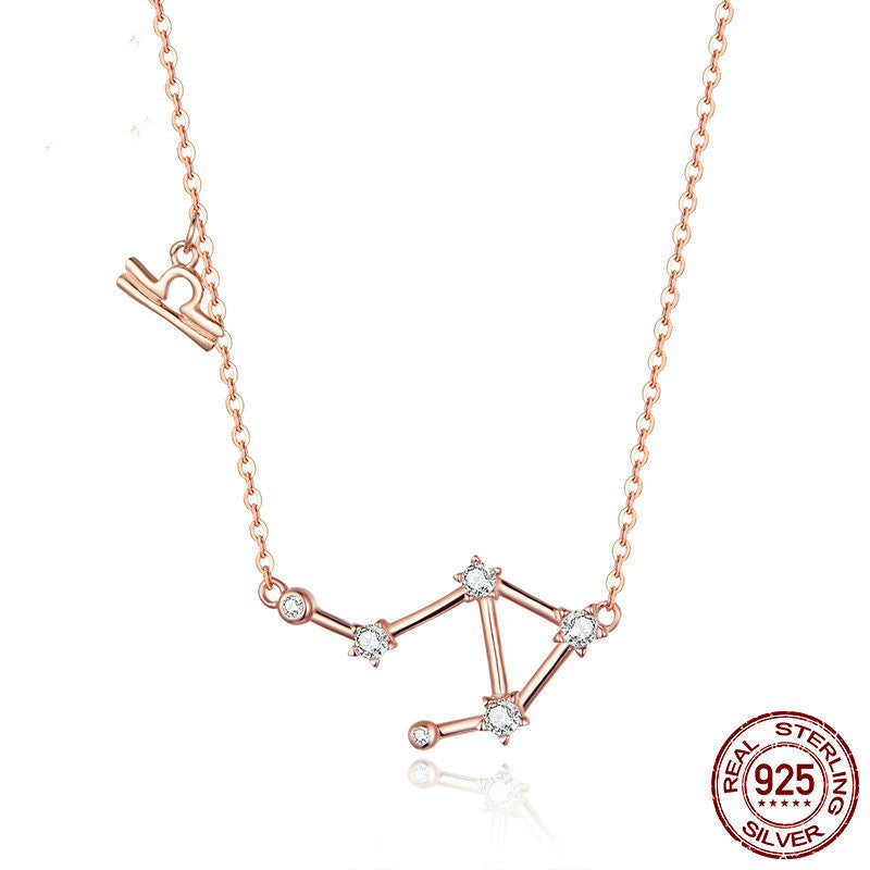 Collier Zodiaque Or Rose en Argent Sterling