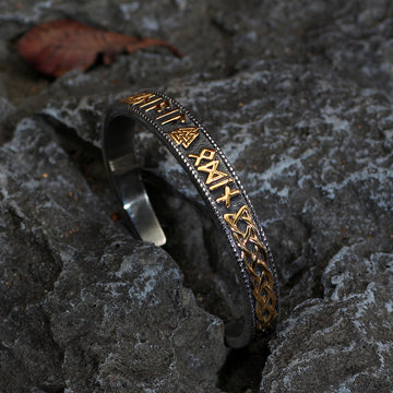 Bracelet rune viking en acier titane