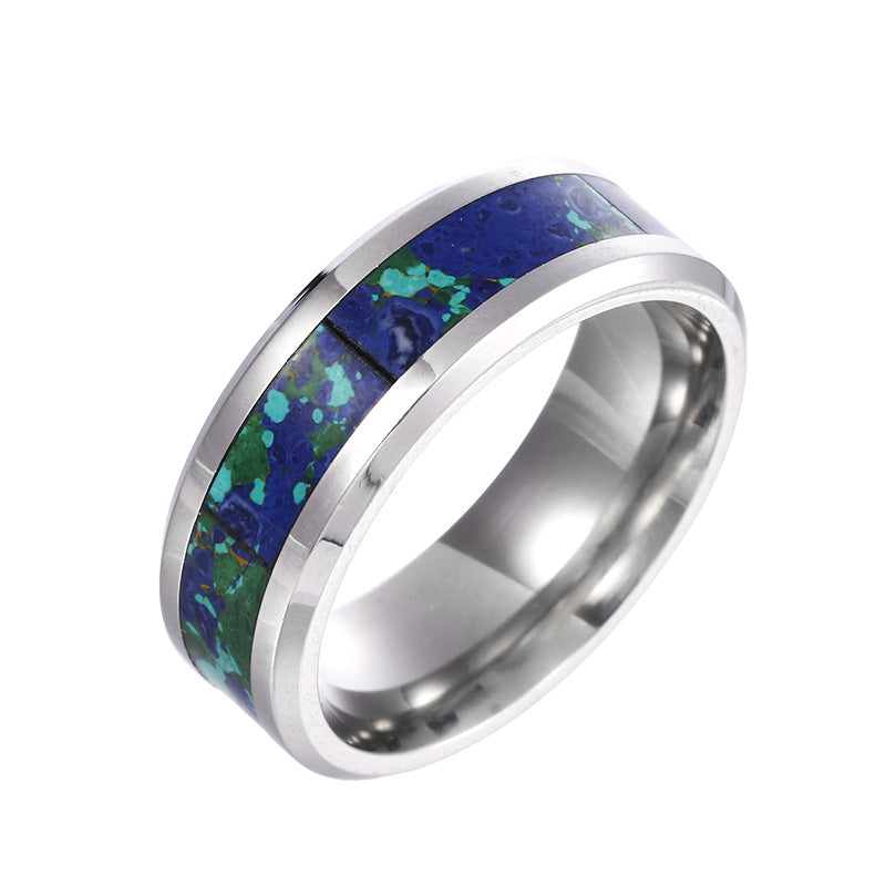 Bague en titane turquoise multicolore