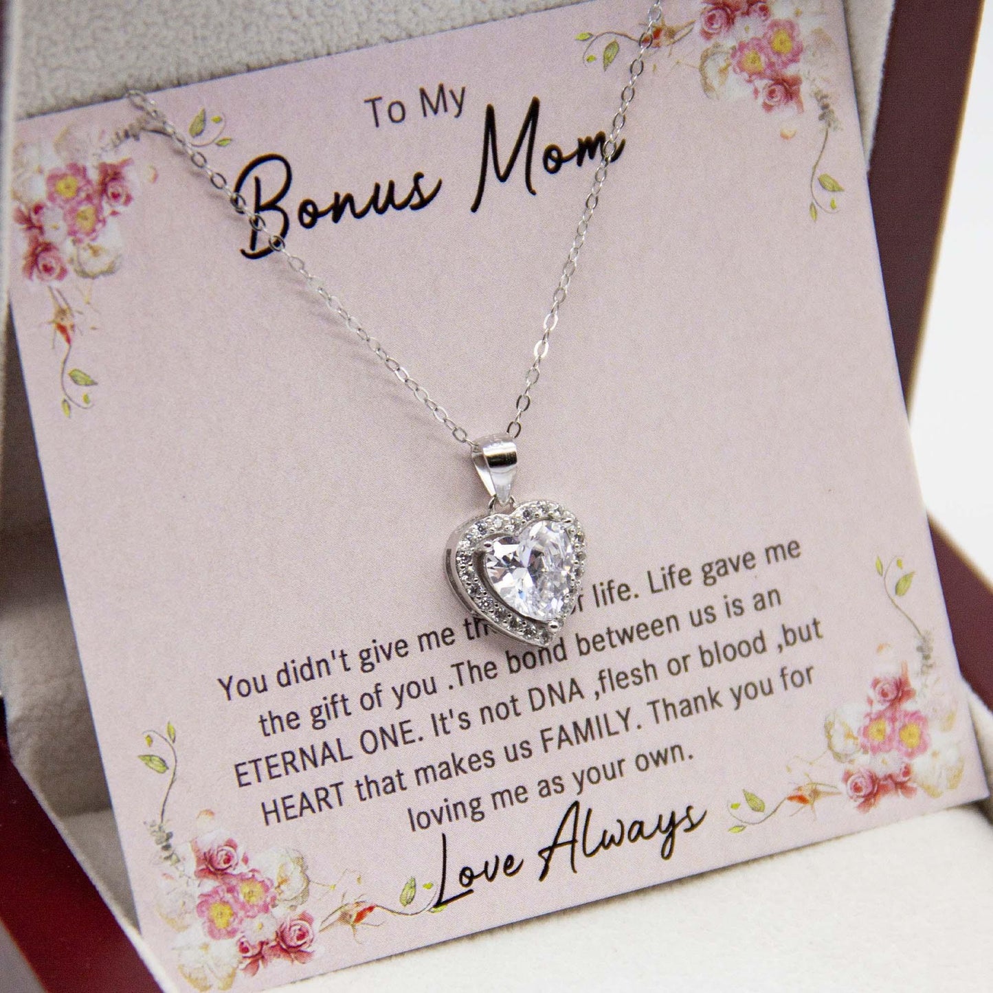 Personalized love necklace For Bonus mom - Record My Love